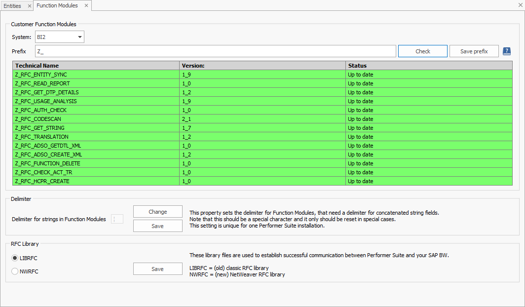 Function Module Check with all needed Function Modules up to date