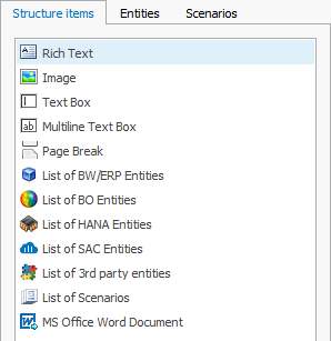 Selection of structure elements