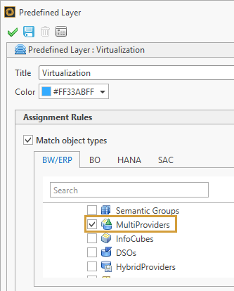 MultiProvider selected to be assigned to the layer Virtualization