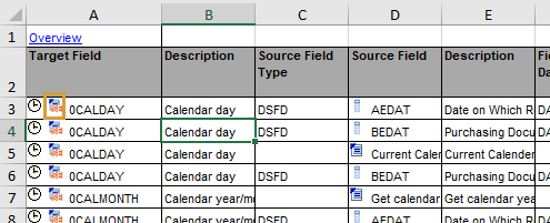 Start and end Routine Icon in the Excel