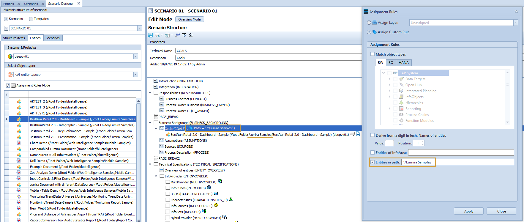 BO Path set as assignment rule