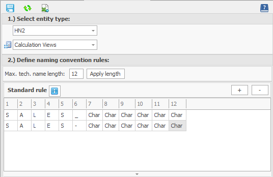 2 Standard Rules maintained for Calculation Views