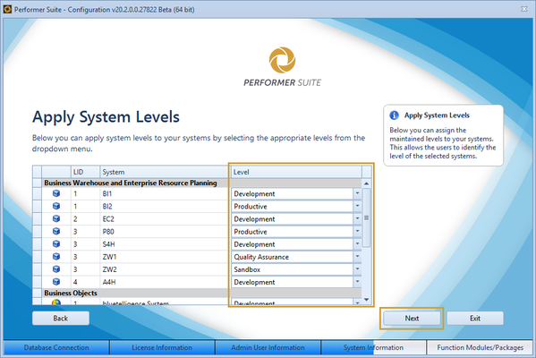 System Level assignment to the licensed systems