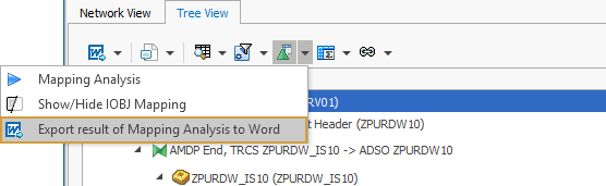 Export of the Mapping Analysis Results to a Word file