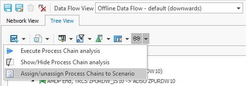 option to assign Process Chains to a Scenario in the submenu of the Analysis