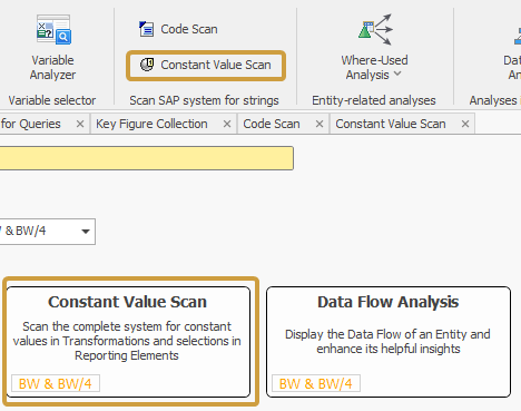 Constant Value Scan in the System Scout ribbon and in the System Scout search