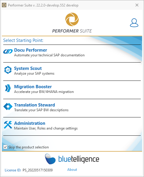 Performer Suite Product Selection