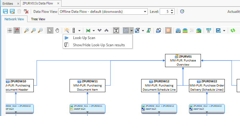 Look-up Scan in the toolbar of the Data Flow