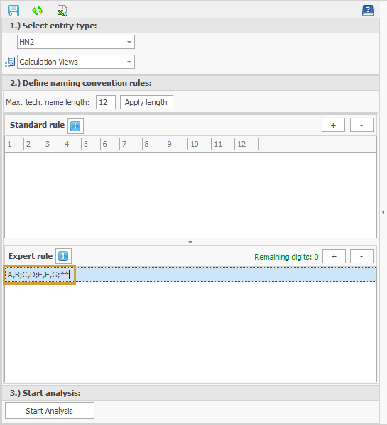 Expert Rule maintained for Calculation Views