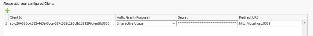 Enter OAuth parameters