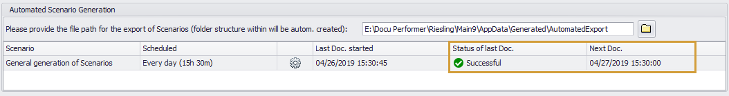 Status of last export successful