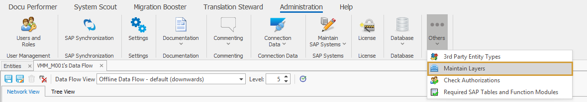 maintain Layers in the Others dropdown of the Administration Ribbon