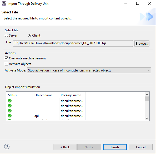 File Selection in the Import window of Eclipse