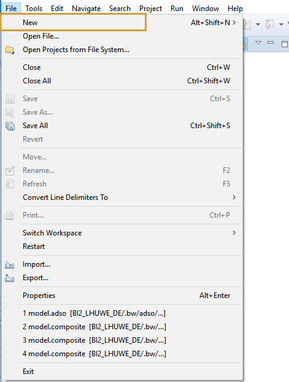 Eclipse File menu