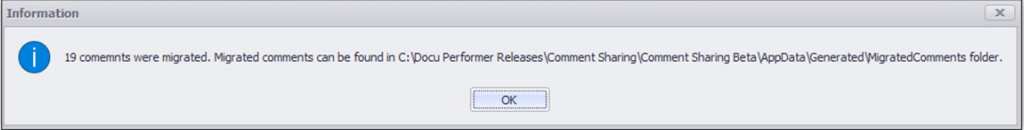 Info that 19 comments were migrated
