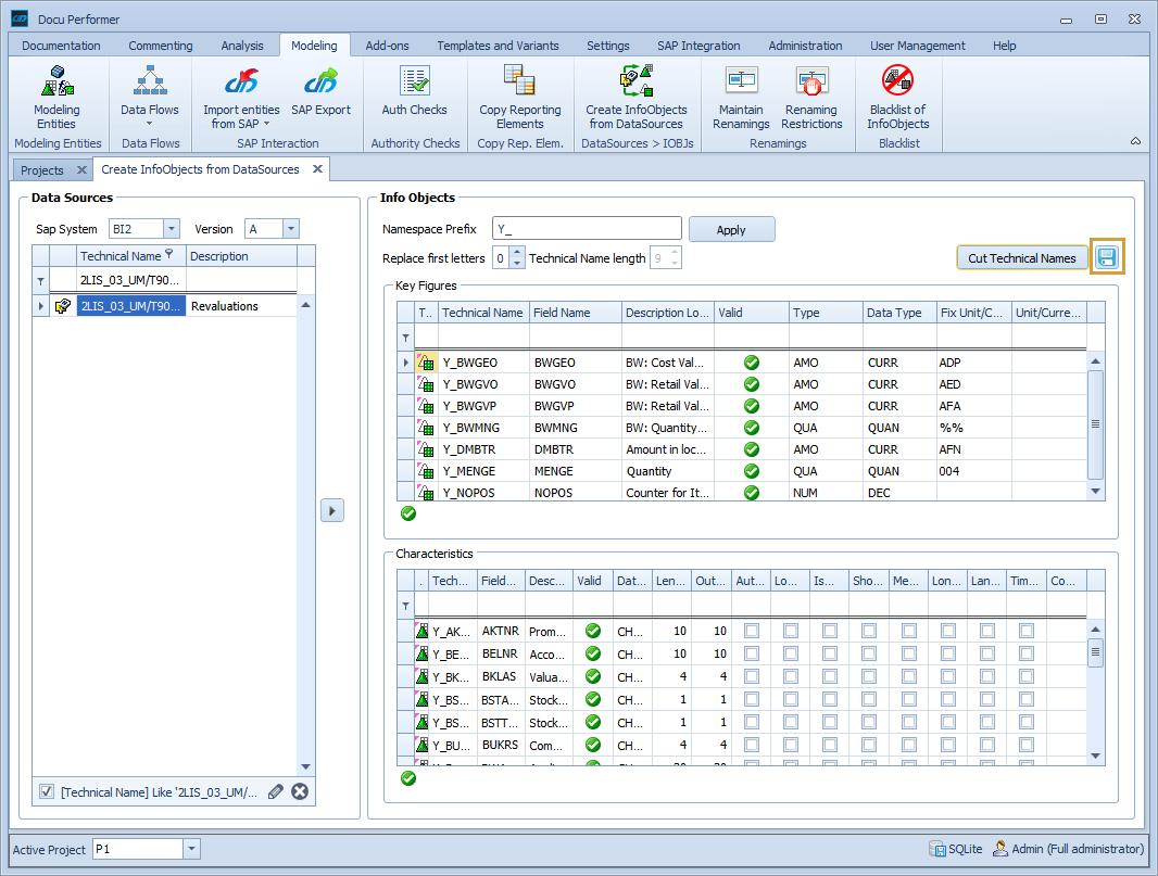 Save Icon in the top right corner of the function