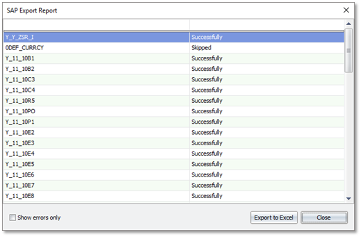 Export log