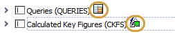 Icons on structure elements, showing the Assignment rules