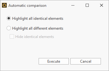 Highlighting options for the Comparison