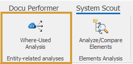 Where-used Analysis in the System Scout ribbon