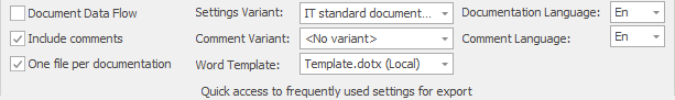 Quick access settings in the Docu Performer Ribbon