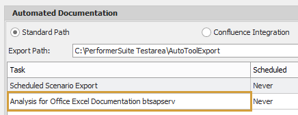 Scheduling of Analysis for Office Excel documentations via the Automation Tool