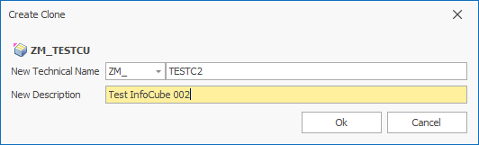 Window, where new name and description has to be entered