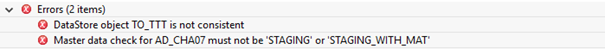 2 Errors in the BW Modeling Tool regarding the Master data check