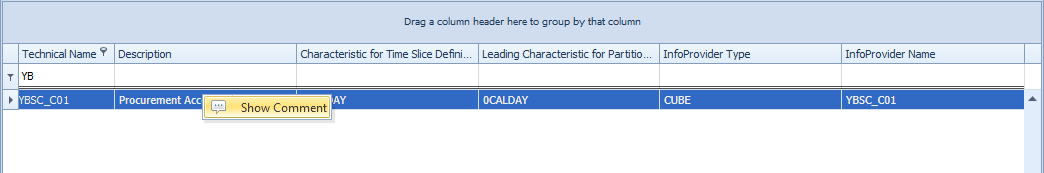 Show comment in the context menu of a DAP